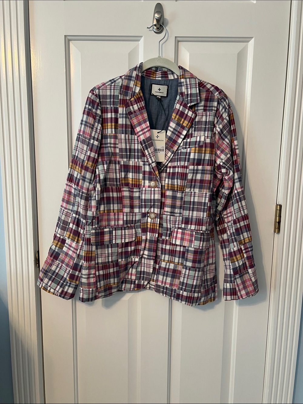 Tuckernuck Faded Prep Patchwork Madras Blazer, Size XS, NWT